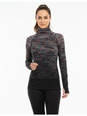 Nike Black Multi Striped Turtleneck Sweater